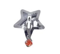 CANNXI Pinza para el pelo con colgante de corazón con forma de estrella, clip de flequillo con forma de estrella, pinza de metal hueca moderna y elegante