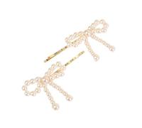 CANNXI Pinza para el pelo con lazo de moda con lazo simple y perlas de imitación, accesorios elegantes para mujeres y niñas