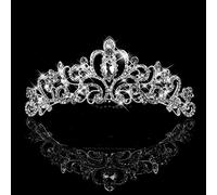 CANNXI Tiara de cristal plateado para mujeres y niñas, tiaras elegantes de princesa para mujer, novia, boda, graduación, cumpleaños, manualidades