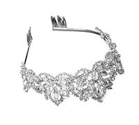 CANNXI Tiara de novia vestido de princesa con peine para el pelo, coronas para mujeres y niñas, corona elegante con peines, boda y baile de graduación