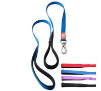 Canny Correa | Correa resistente para perro | Perfecta para perros pequeños, medianos y grandes | Correa con asa, agarre acolchado y clip seguro | Longitud 4 pies, ancho 5/8 pulgadas, azul