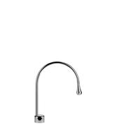 Caño de pedestal para lavabo Gessi Goccia, sin desagüe, 244 mm de proyección, caño giratorio 360 grados, 33852124, Color: Negro metalizado GHRC