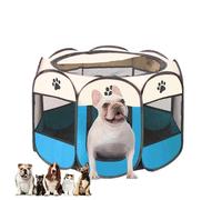 Caño para cachorros plegable, parque para cachorros para interior, parque para perros, portátil, valla para perros, para interiores, conejos, gatos, gatos, perros, conejos, 114 x 114 x 58 cm (azul y