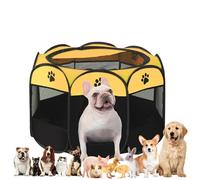 Caño para cachorros plegable, parque para cachorros para interior, parque para perros, portátil, valla para perros, para interior, conejos, gatos, gatos, perros, conejos, 114 x 114 x 58 cm (amarillo)