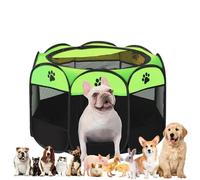 Caño para cachorros plegable, parque para cachorros para interior, parque para perros, portátil, valla para perros, para interiores, conejos, gatos, gatos, perros, conejos, 114 x 114 x 58 cm (verde)