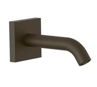 Caño para empotrar en pared de ducha o bañera con base cuadrada y acabado negro bronce TRES