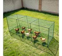 Caño para gallinas 320 × 80 × 80 cm, cercado para aves de corral con red | Túnel de pollo con red de nailon, anclajes y clips para caño móvil de pollos, patos y conejos
