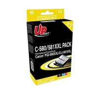 Canon 581 XXL Negro y Color, - Juego de 4 Cartuchos de Marca Uprint Compatible Canon