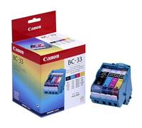 Canon BC-33e Cabezal de impresión y 4 cartuchos de tinta negro y tri-color