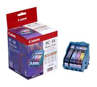 Canon BC-34e Cabezal de impresión y 4 cartuchos de tinta negro y tri-color
