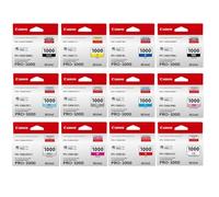 Canon Cartuchos de tinta originales PFI-1000, PFI1000 PBK, MBK, Y, M, B, PC, PM, GY, PGY, M, R, CO (80 ml cada uno), paquete completo en embalaje original, compatible con imagePROGRAF PRO-1000