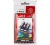 CANON Pack de 3 cartuchos de tinta CLI-521 Cian/Magenta/Amarillo