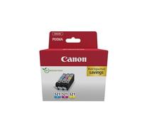 Canon CLI-521, Cartucho de Tinta Original, Multipack, 3 Cartuchos de Tinta Independientes, Color Cian, Magenta, Amarillo, Compatible con Impresoras de Inyección de Tinta PIXMA