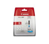 Canon CLI-551XL C Cartucho de Tinta Original Color Cian para Impresora de Inyeccion de Tinta Pixma iP7250-iP8750-iX6850-MG5450-MG5550-MG5650-MG6350-MG6450-MG6650-MG7150-MG7550-MX725-MX925
