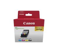 Canon CLI-571, Cartucho de Tinta Original, Multipack, 4 Cartuchos de Tinta Independientes, Color Negro, Magenta, Cian, Amarillo, Compatible con Impresoras de Inyección de Tinta PIXMA