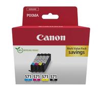 Canon CLI-571, Cartucho de Tinta Original, Multipack, 4 Cartuchos de Tinta Independientes, Color Negro, Magenta, Cian, Amarillo, Compatible con Impresoras de Inyección de Tinta PIXMA