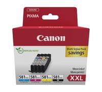 Canon CLI-581XXL, Cartucho de Tinta Original, Multipack, 4 Cartuchos de Tinta Independientes, Color Negro, Magenta, Cian, Amarillo, Compatible con Impresoras de Inyección de Tinta PIXMA