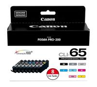 Canon CLI-65 - Paquete original de ocho colores, compatible con impresoras PIXMA PRO-200 y PIXMA PRO-200S