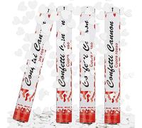 Cañon Confeti Blanco Corazon, shallyong 4 x Cañones de Confeti 40cm, Tubo de Confeti, Cañones de Confeti para Bodas, Cumpleaños, Baby Showers, Navidad, Fiestas, Carnavales