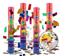 Cañon Confeti Colores, RosyFate 4 x Cañones de Confeti 40cm, Tubo de Confeti, Confetti Poppers para Cumpleaños, Bodas, Baby Showers, Navidad, Fiestas, Carnavales