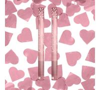 Cañón Confetis Corazones Oro Rosa 60 cm - Lote de 2 - Lanzador Confetis Boda Cumpleaños Baby Shower Fiesta - Efecto Lluvia Metálica, Fiesta, Cumpleaños y Año Nuevo - Zenda Club