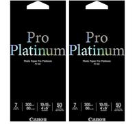 Canon consumible papel fotográfico PRO Platinum PT-101 10x15 cm 50 hojas (Paquete de 2)