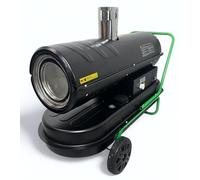 Cañón de calefacción indirecta diésel VM-30Di de 30 kW | depósito grande de 56 l | caudal de aire de 1.500 m³/h | adecuado para superficies de 310 m² | calentador de aceite con chimenea para la