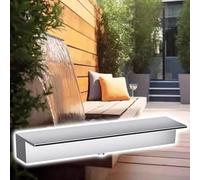 Cañón de Cascada Personalizable de 140 cm (55,1 Pulgadas) - Fuente de Acero Inoxidable 304 para jardín, Estanque y Elementos acuáticos Exteriores - Rociador Profesional, Acabado Plateado dur