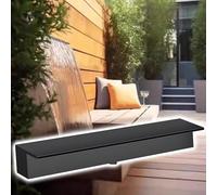 Cañón de Cascada Personalizable de 190 cm - Fuente de Estanque de Acero Inoxidable 304, Fuente de Agua Profesional para jardín Exterior, Elegante diseño Negro para un Impresionante espectácu