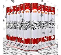 Cañón de confeti de copo de nieve, paquete de 12 unidades para decoración de Navidad, fiesta, Navidad, copo de nieve blanco, juego de disparos para fiestas de celebración