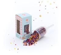 Cañón de confeti de flores Popper Sostenible "Yaaay" | Party Popper para pasar exámenes, cumpleaños, buenas noticias y pequeños éxitos | perfecto como animación o regalo espontáneo