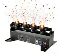 Cañón de confeti eléctrico reutilizable, cañón de confeti de 4 cabezales con control remoto inalámbrico y DMX, adecuado para discotecas, eventos de festivales, bodas.