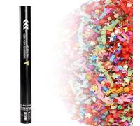 Cañón de confeti gigante de 25 piezas para carnaval, 80 cm, ideal para celebraciones, cumpleaños y Navidad. Rayas de colores.