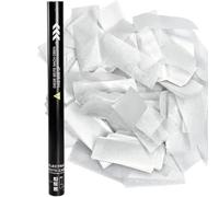 Cañón de confeti gigante de 25 piezas, para fiestas de carnaval, 80 cm, ideal para celebraciones, cumpleaños y Navidad. Color blanco.