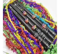 Cañón de confeti para fiestas de carnaval, 80 cm, biodegradable, 25 unidades, ideal para celebraciones, cumpleaños y Navidad. Rayas de colores.