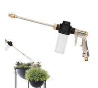 Cañón de espuma para lavado de coche, pulverizador de alta presión de latón de aluminio de 36 x 14 cm, boquilla de niebla fina, flujo ajustable, limpiador de espuma de nieve para coche, herramienta de