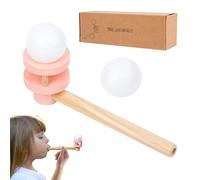 Cañón de Soplar de Madera Flotante - Bolas de Cañón de Soplar Flotantes | Juguete de Equilibrio de Sôplar Moņtessori, Juego de Bolas Flotante, Juego de Pensamiento Cerebral Juguete Educativo para Niño