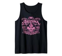 Cañón del Desierto del Estado de Arizona Vintage Cactus Western 1912 AZ Camiseta sin Mangas