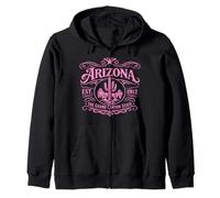 Cañón del Desierto del Estado de Arizona Vintage Cactus Western 1912 AZ Sudadera con Capucha