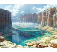 Cañón Diamond Painting Adultos Paisaje Cuadro Diamantes, Kit Punto de Cruz, 5D Pintura Diamante Principiantes, Pintura de Diamantes para Adultos, Ideas Regalo Mujer, Decoración Hogar, 100x150cm m-925