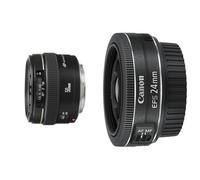 Canon EF 50mm f/1.4 USM - Objetivo para Canon (Distancia focal Fija 50mm, Apertura f/1.4, diámetro: 58mm) Color Negro & Objectif EF-S 24mm f/2.8 STM Pancake, Negro