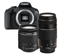Canon EOS 2000D + 18-55mm DC III + 75-300mm III | ✅ 5 años de garantia