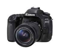 Canon EOS 80D - Cámara réflex digital de 24.2 MP (pantalla táctil de 3", video Full HD, enfoque automático, WiFi) negro - kit cuerpo con objetivo Canon EF 18 - 55 mm f/3.5 - 5.6 IS