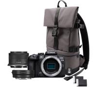 Canon EOS R10 Mirrorless Camera + RF-S 18-45mm F4.5-6.3 IS STM Lens + Mount Adapter EF-EOS R + Backpack + SD Card + Spare Battery