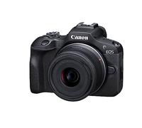 Canon EOS R100 Cámara Mirrorless Profesional 24-Megapíxeles + RF-S 18-45mm | Para principiantes; sensor APS-C de 24.1MP, visor electrónico OLED de 0.39 pulgadas, incluye objetivo RF-S 18-45mm