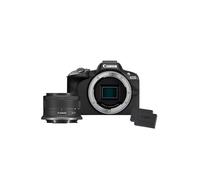 Canon EOS R50 Cuerpo Cámara Mirrorless + Objetivo RF-S 18-45 mm F4.5-6.3 IS STM + 2X Baterías (Kit de Batería Adicional), Cámara Evil APS-C (24,2 MP) -4 EV, Vídeo 4K 30 fps, Dual Pixel CMOS AF II