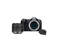 CANON EOS R8 Cámara Mirrorless + Objetivo RF 24-50 mm F4.5-6.3 IS STM + 2X Baterías (Kit de Batería Adicional), Cámara Evil Full Frame (24,2 MP) -6.5 EV, Vídeo 4K 60 fps, Dual Pixel CMOS AF II, Negro