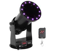 Cañón lanzador de confeti, máquina profesional de confeti de 1500 W, emisor de confeti RGB con 12 LED, tubos de confeti con control remoto inalámbrico y, ideal para bodas y clubes