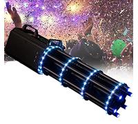 Cañón lanzador de confeti para máquina de niebla, cañón de confeti eléctrico, pistola de saludo de seis disparos con escenario de luz colorida, lanzador de confeti eléctrico, para bodas en e