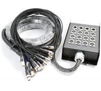 Canon Multicore/Stage Box Multi-Cables (XLR) 12 Entradas/4 Salidas (30 metros) - Power Dynamics